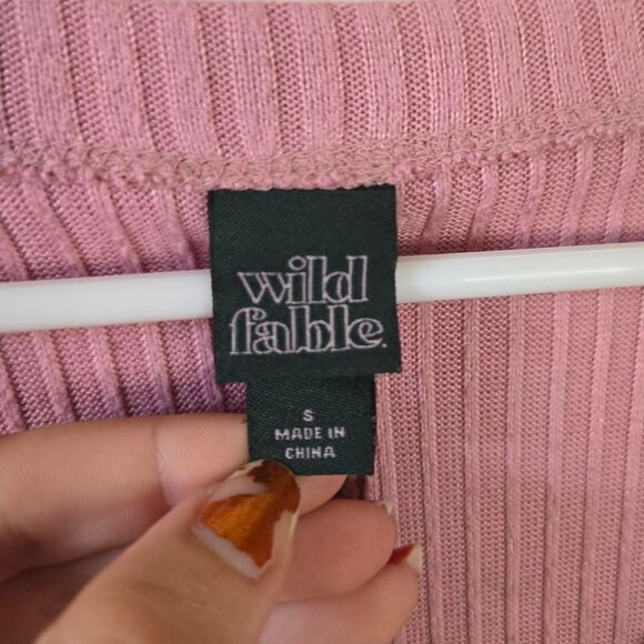 Wild Fable Slouchy Relax Fit Ribbed V Neck Oversized Lightweight Sweater Small - Picture 5 of 5